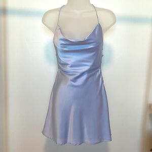 Babyboo Satin Blue Mini Dress XS